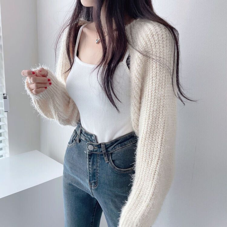 アンゴラファーニットボレロカーディガン｜カーディガン｜韓国