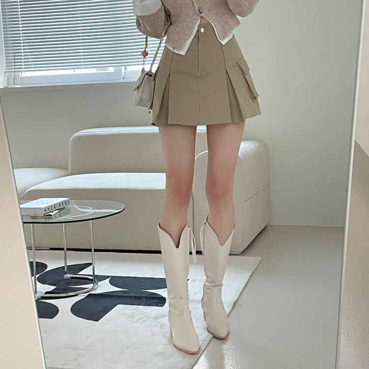 カーゴポケットプリーツミニスカート(裏パンツ付き)｜ミニ