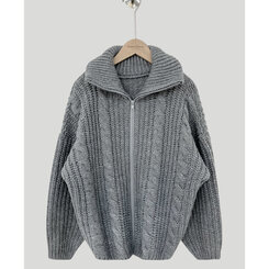 ハーフジップアップニットカーディガン5色｜ジャンパー｜韓国