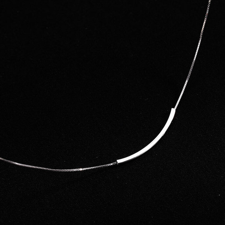 スティックシルバーチェーンネックレス