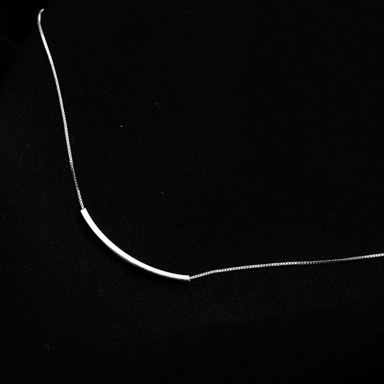 スティックシルバーチェーンネックレス