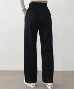 코듀로이 융털기모 골덴 투웨이 롱와이드 조거 따돗 팬츠 블랙