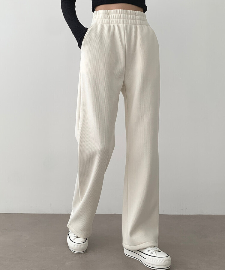 코듀로이 융털기모 골덴 투웨이 롱와이드 조거 따돗 팬츠 베이지