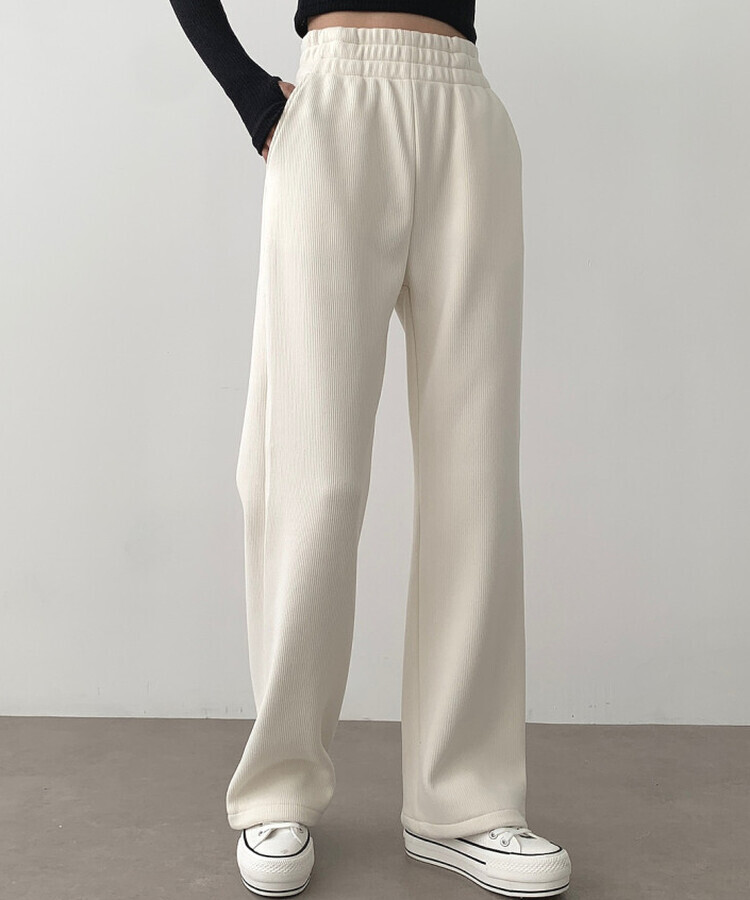 코듀로이 융털기모 골덴 투웨이 롱와이드 조거 따돗 팬츠 베이지