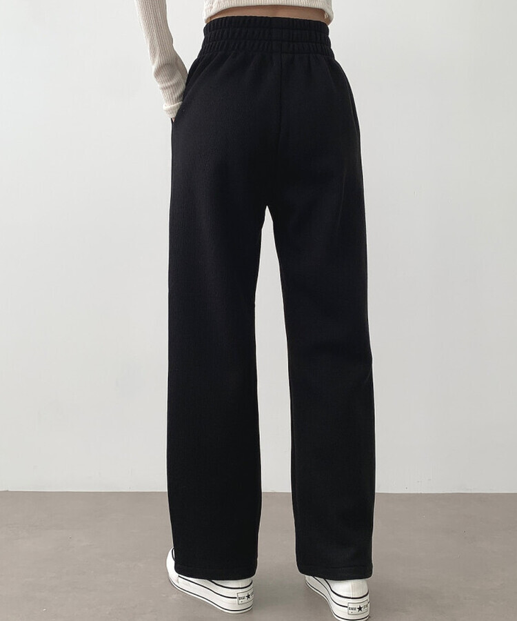 코듀로이 융털기모 골덴 투웨이 롱와이드 조거 따돗 팬츠 블랙
