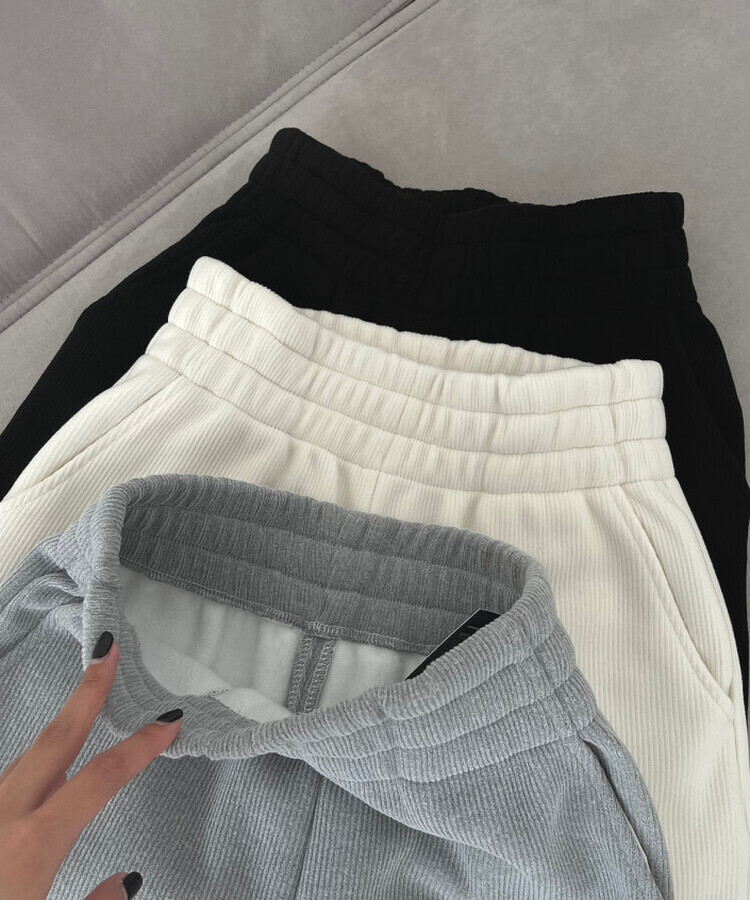 코듀로이 융털기모 골덴 투웨이 롱와이드 조거 따돗 팬츠