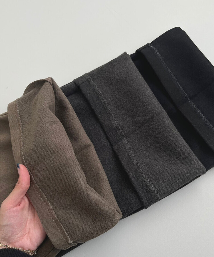 起毛ピンタックワイドスラックス(後ろゴム/丈選択可能)