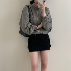 ミニスカート カーゴポケットミニスカート(裏パンツ付き) ブラック