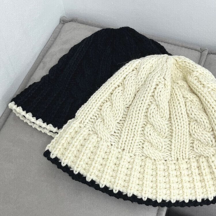 SAC22243 配色ニットバケットハット ファッション雑貨 - BOK PLACE