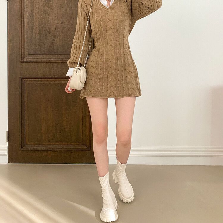 maje ワンピース 38　アイボリー Vネック ミニワンピース maje ワンピース 38 アイボリー Vネック ミニワンピース maje