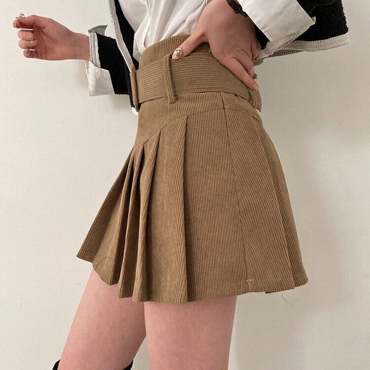 ✨美品✨45R✨コーデュロイ✨イージースカート✨KHAKI FREAK'S STORE/カット コーデュロイ スリット イージー スカート
