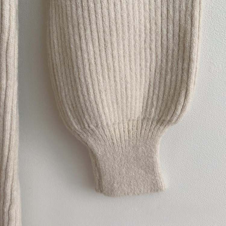 남심저격 스퀘어넥 퍼프 골지 긴팔 미니 원피스