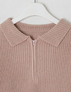 ハーフジップアップパンチングニット5色