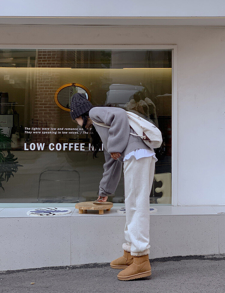 ハーフジップアップパンチングニット5色 グレー