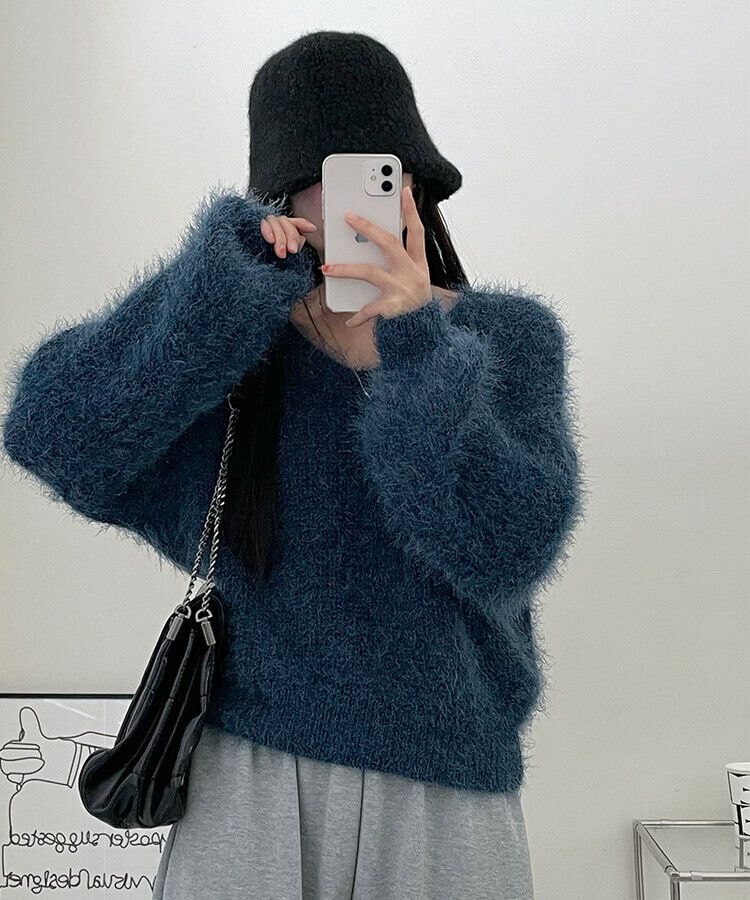 Vネックファーニット6色｜ニット｜韓国ファッション通販 SONA