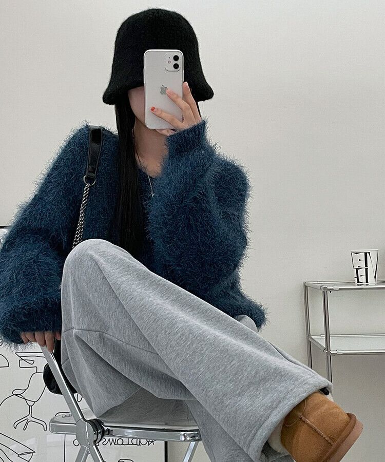 Vネックファーニット6色｜ニット｜韓国ファッション通販 SONA