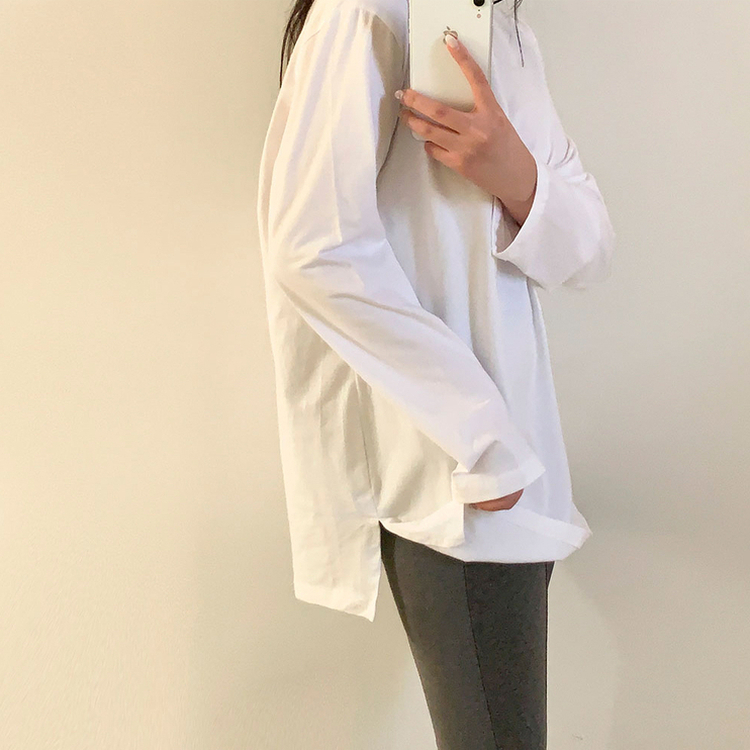 レイヤードインナー半袖Tシャツ(SHORT/LONG) IVORY