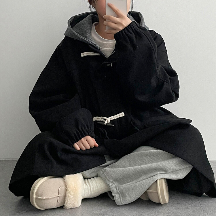 フードロングダッフルコート｜コート｜韓国ファッション通販 SONA