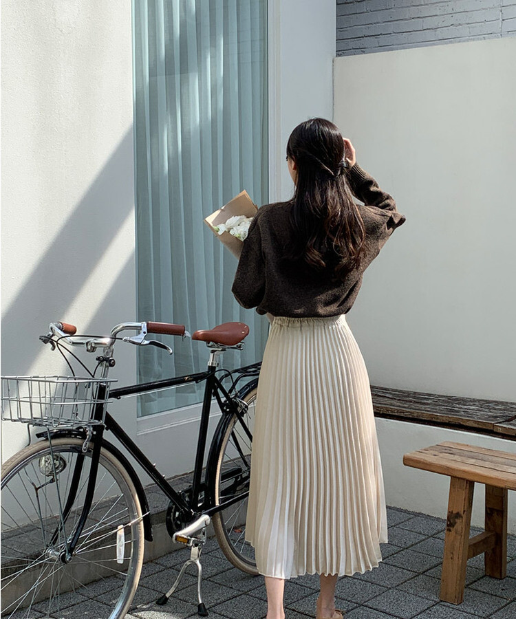 ENFOLD VOLUME SKIRT プリーツ ロング ダークグリーン 38 RANDOM－HEM SKIRT（300IS631－1241