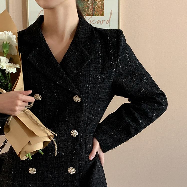 ツイードジャケット風ワンピース｜ミニワンピース｜韓国ファッション