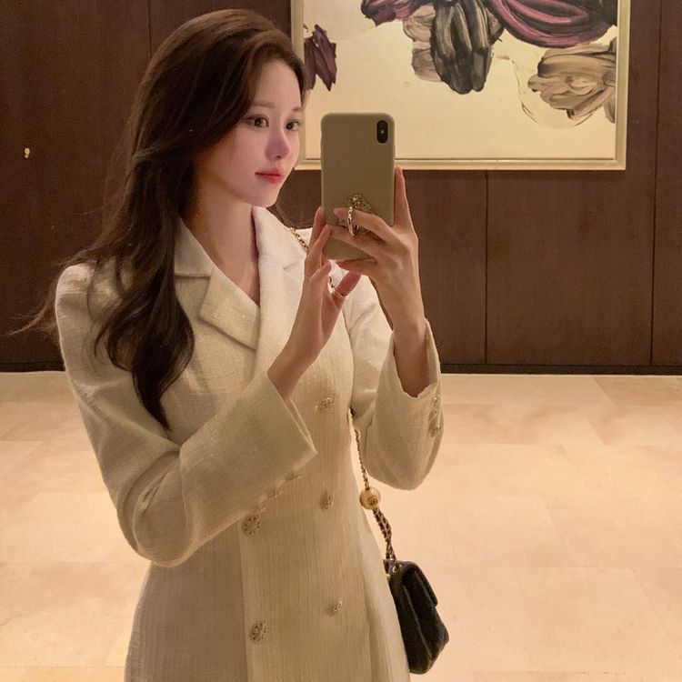 ツイードジャケット風ワンピース｜ミニワンピース｜韓国ファッション