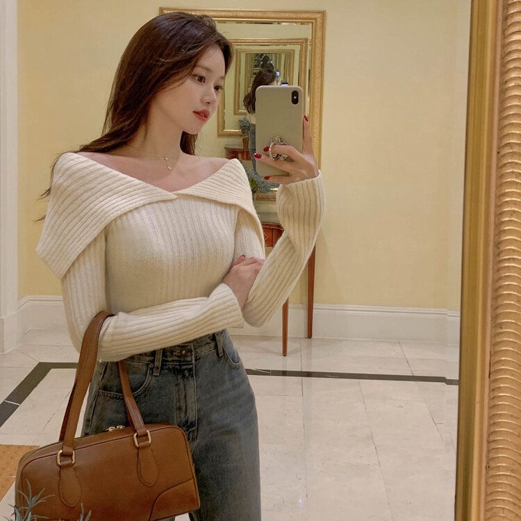 オフショルダーリブニット｜ニット｜韓国ファッション通販 SONA