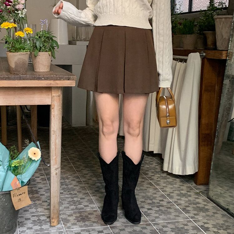 MARKANDLONA 黒 プリーツスカートパンツ レディース 裾プリーツ ロングスカート ブラック プリーツ