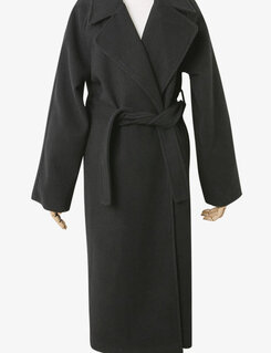 HideandSeek ビッグ刺繍 スナップボタン 比翼 ワークロングコート L ビッグカラーストラップロングコート｜コート｜韓国ファッション