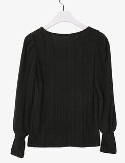 ハートネックパフ長袖Tシャツ5色