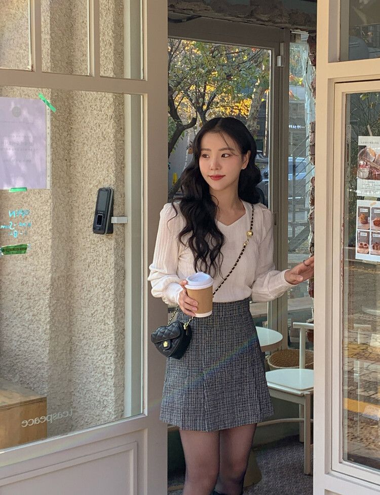 ハートネックパフ長袖Tシャツ5色 アイボリー