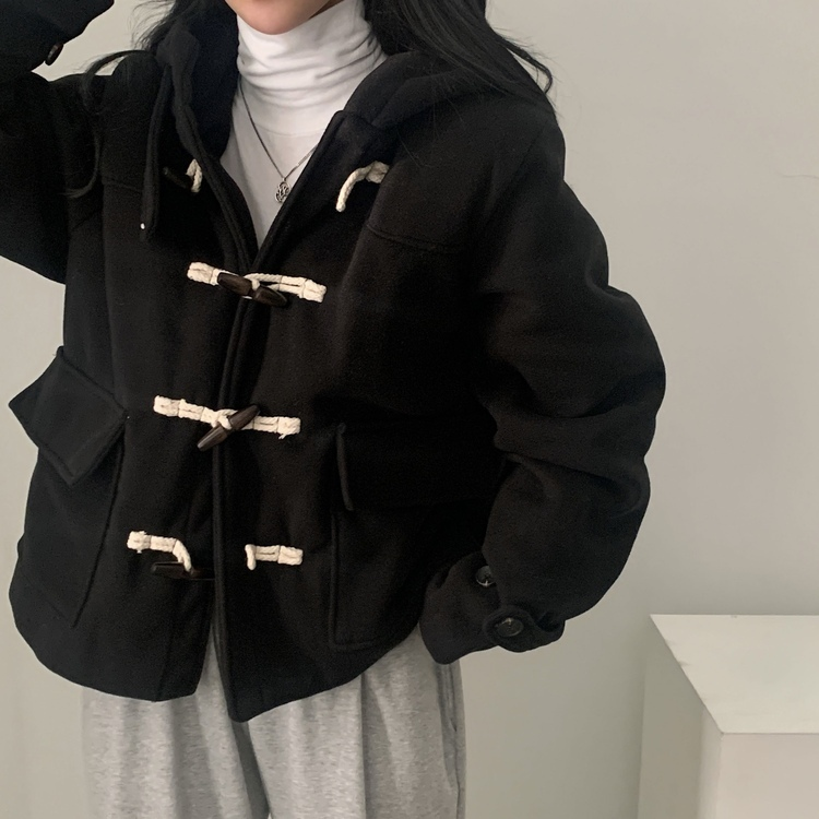 라쿤 누빔 떡볶이 후드 코트자켓 2color