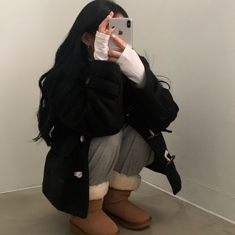 라쿤 누빔 떡볶이 후드 코트자켓 2color