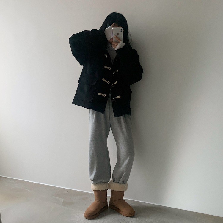 라쿤 누빔 떡볶이 후드 코트자켓 2color