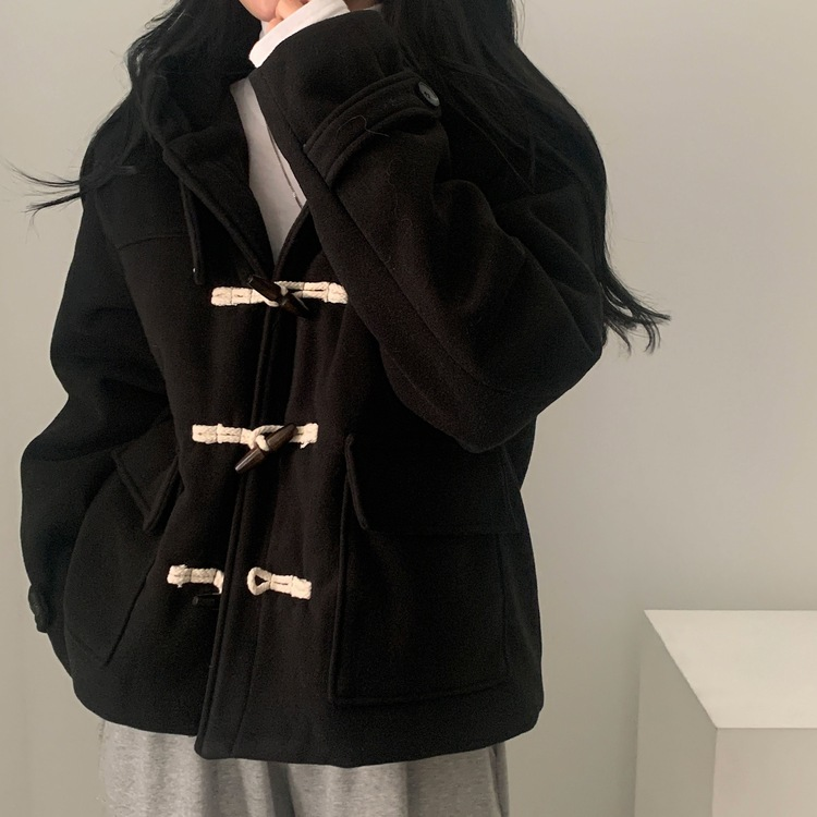 라쿤 누빔 떡볶이 후드 코트자켓 2color