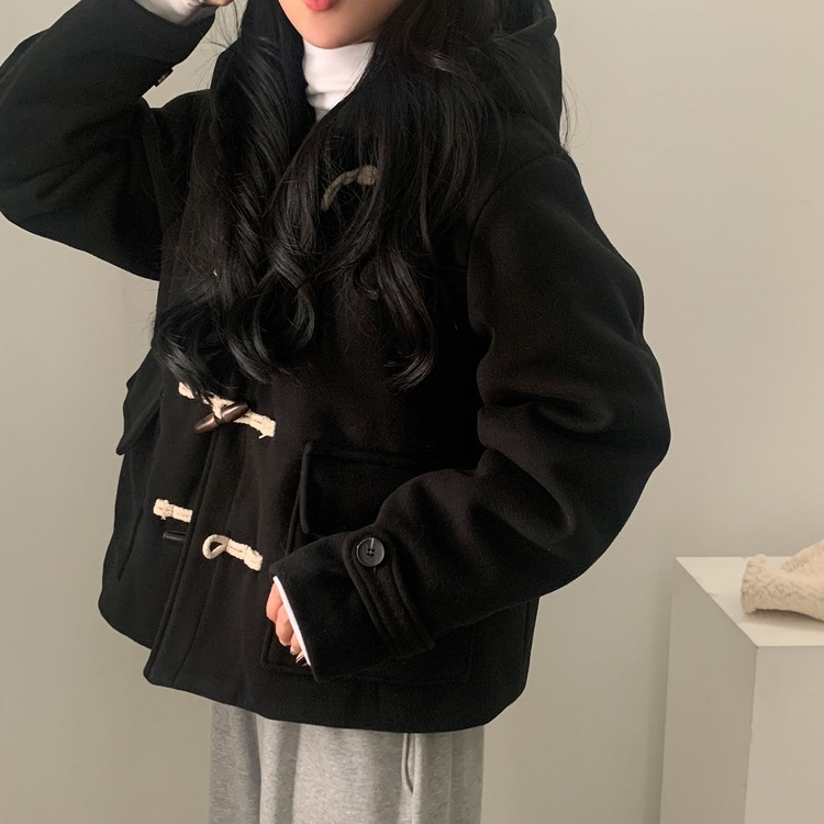 라쿤 누빔 떡볶이 후드 코트자켓 2color