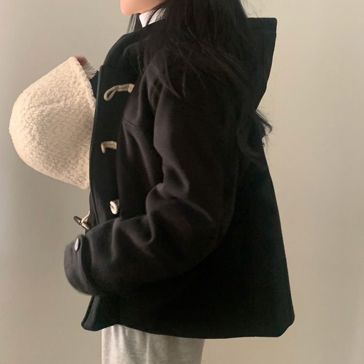 라쿤 누빔 떡볶이 후드 코트자켓 2color