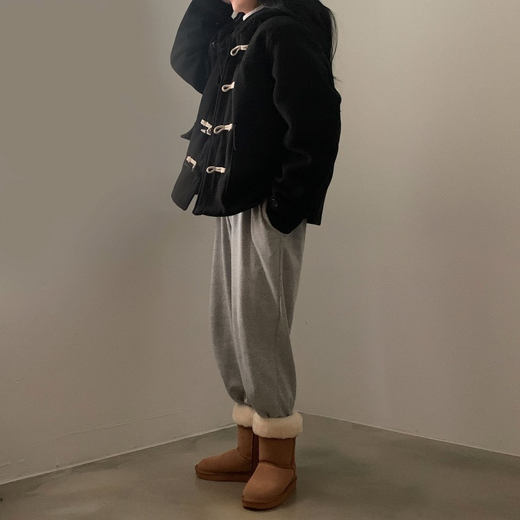 라쿤 누빔 떡볶이 후드 코트자켓 2color