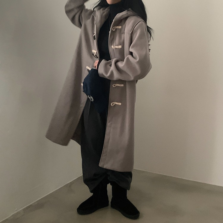 라쿤 누빔 떡볶이 후드 코트자켓 2color