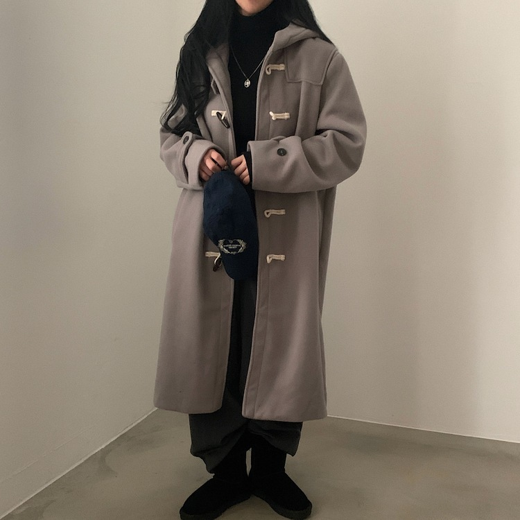 라쿤 누빔 떡볶이 후드 코트자켓 2color