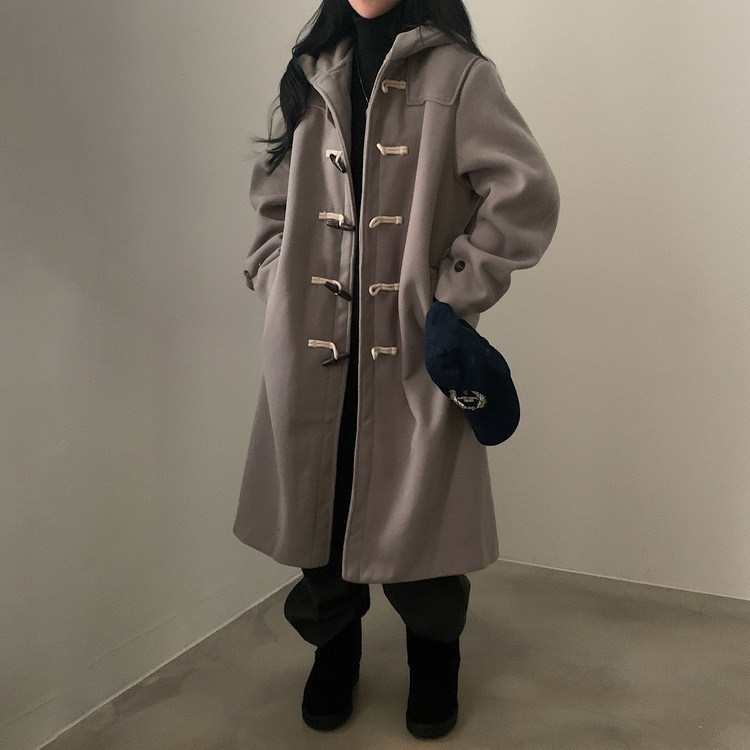 라쿤 누빔 떡볶이 후드 코트자켓 2color