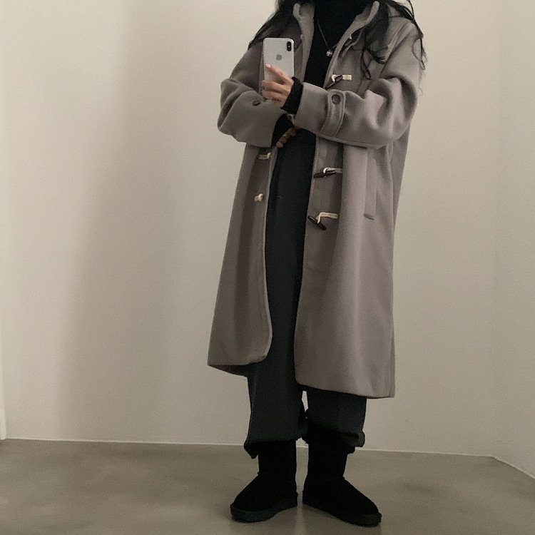 라쿤 누빔 떡볶이 후드 코트자켓 2color