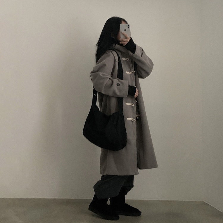 라쿤 누빔 떡볶이 후드 코트자켓 2color