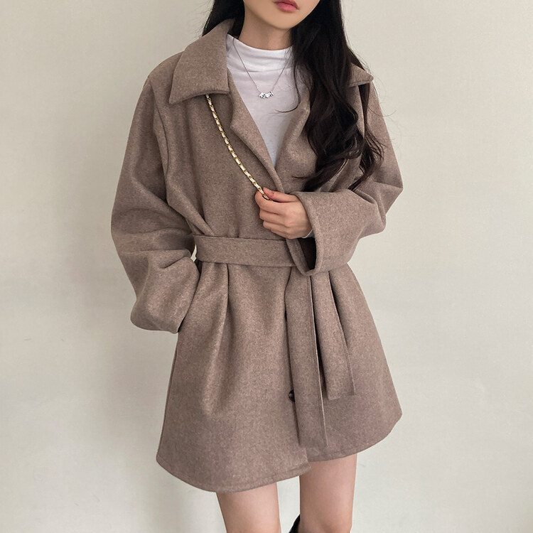 SET]オーバーフィットハーフウールコート ベルト｜コート｜韓国