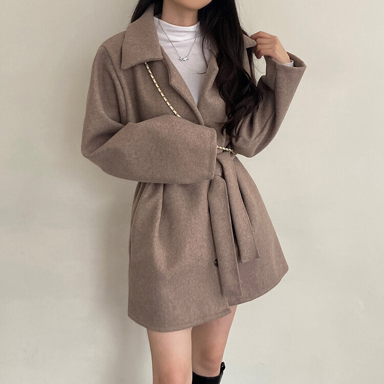 SET]オーバーフィットハーフウールコート ベルト｜コート｜韓国