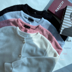 パールボタンクロップカーディガン