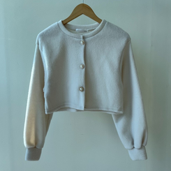 パールボタンクロップカーディガン