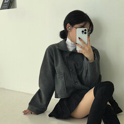 総ビーズ刺繍　クロップドジャケット　黒【定価18万】 ビッグポケットクロップジャケット｜ジャケット｜韓国ファッション通販