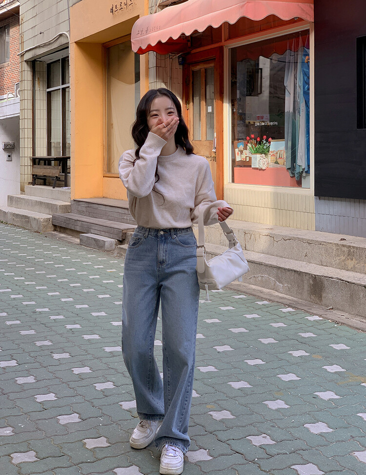 (울10%)르쥬 포근 데일리 컬러 니트 오트밀