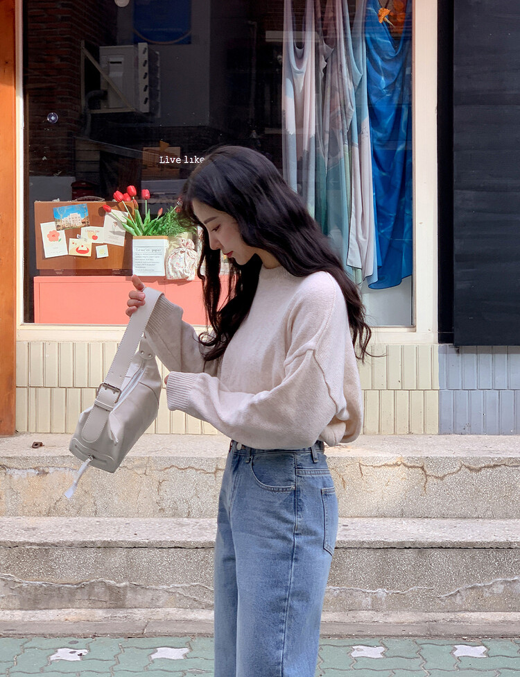 (울10%)르쥬 포근 데일리 컬러 니트 오트밀