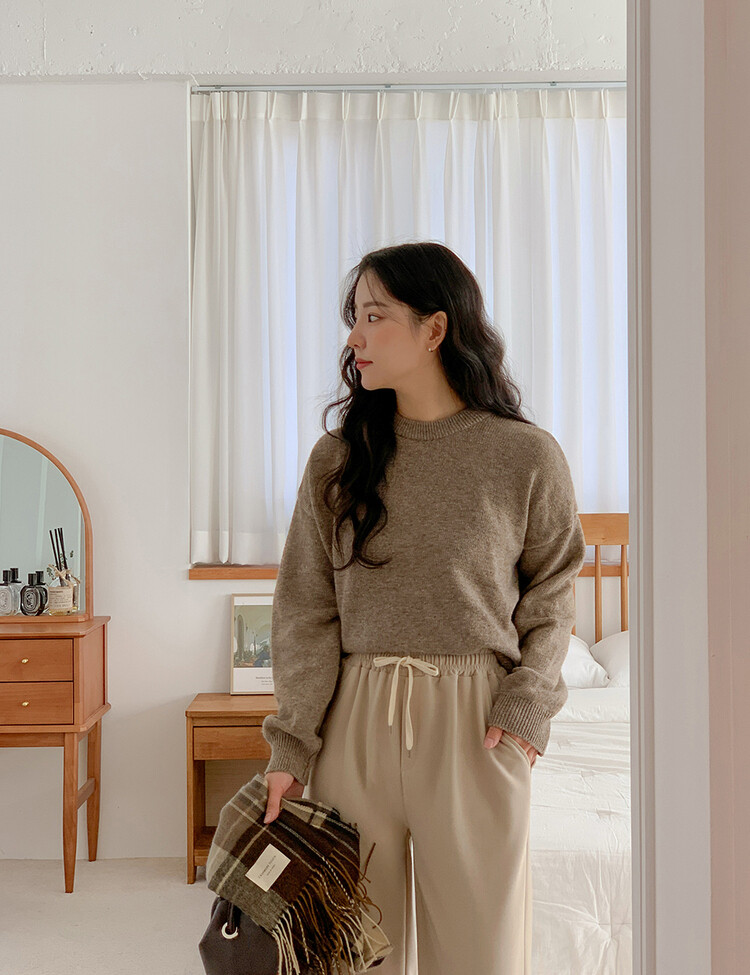 (울10%)르쥬 포근 데일리 컬러 니트 우드